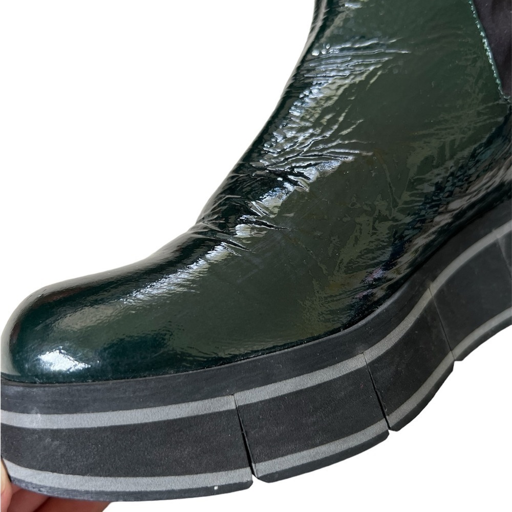 PALOMA BARCELO Boots Womens 7 37 Green / Black Jurua Kirk Sock Booties Chunky - Picture 7 of 10
